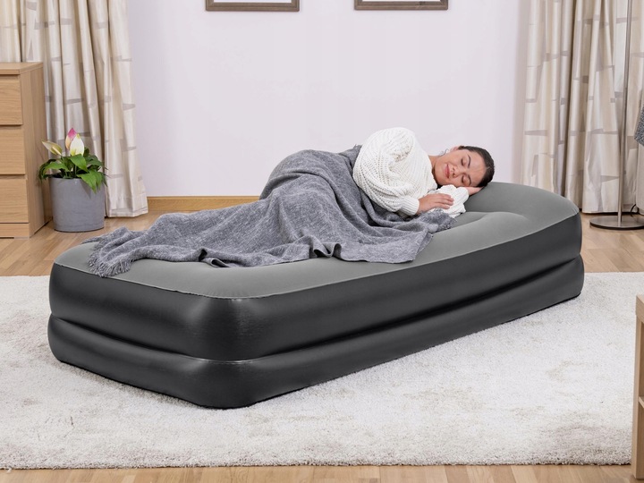 Materac Dmuchany Turystyczny Jednoosobowy 191x97cm Bestway Wbudowana Pompka