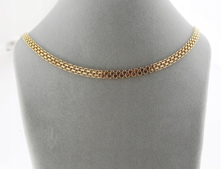 ZŁOTY PEŁNY ŁAŃCUSZEK DAMSKI BISMARK PR. 925 585 14K + GRAWER GRATIS