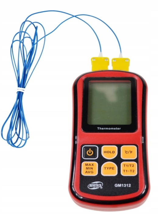 CYFROWY TERMOMETR 2x TERMOPARA TYPU K do 1372 st. KOMPATYBILNA J,K,T,E,N,R
