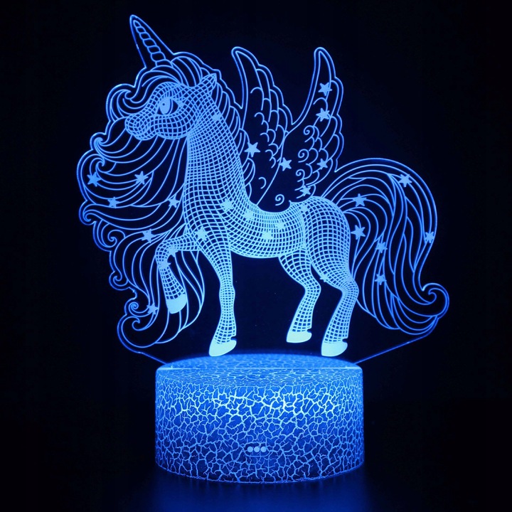 Lampka 3D nocna led usb JEDNOROŻEC UNICORN