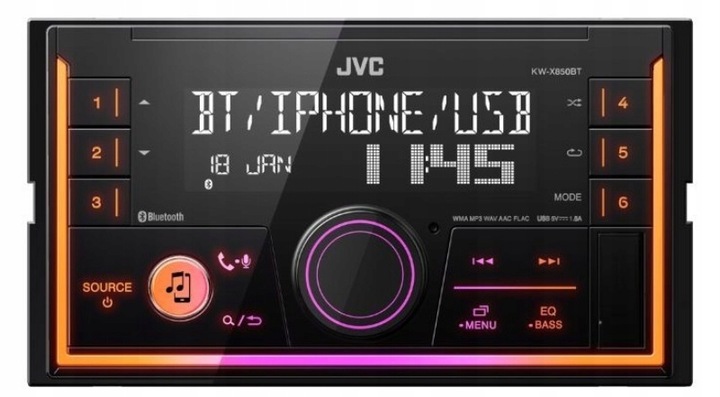 JVC KW-X850BT Radio samochodowe 2DIN AUX USB MP3 Bluetooth VarioColor