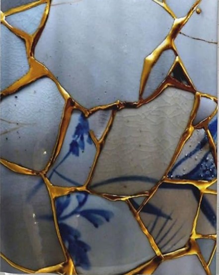 ZESTAW DO TECHNIKI KINTSUGI NAPRAWA CERAMIKI ZESTAW DIY KLEJ ZŁOTY 5min