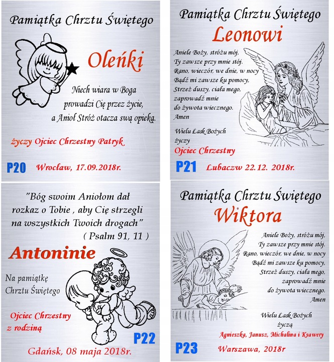 Srebrny Łańcuszek 925 Medalik Matka Chrzest Komunia Grawer