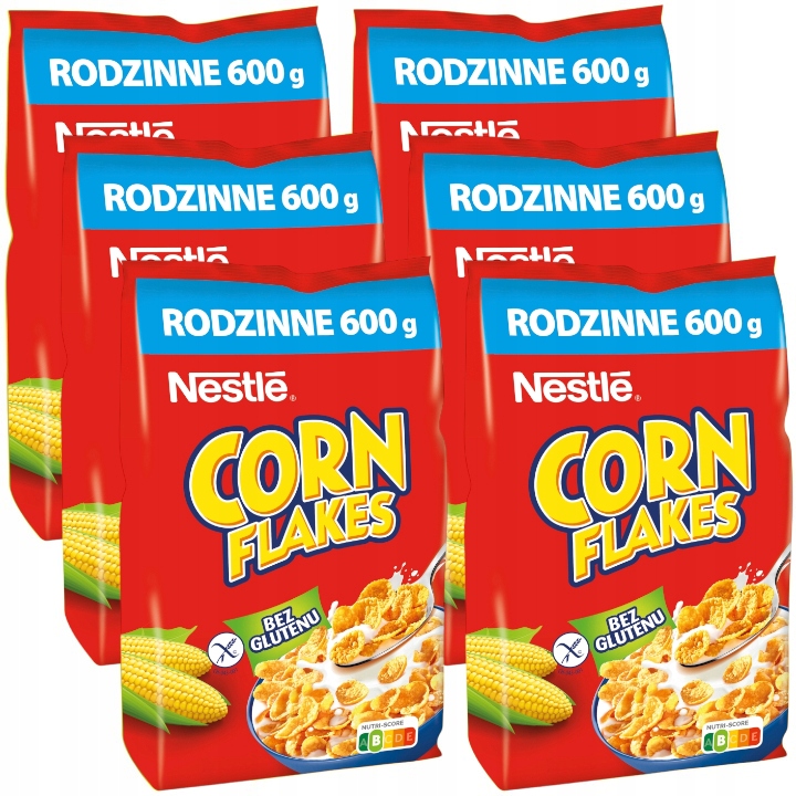 Nestle Corn Flakes Płatki kukurydziane 6x 600g