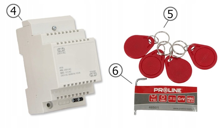 Domofon 1-rodzinny Cyfral Cosmo R1 czarny breloki ( biały unifon )