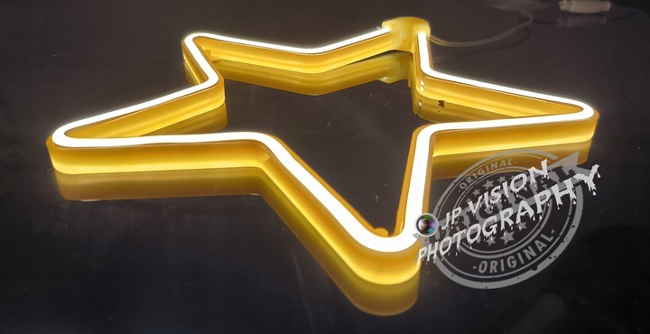 OZDOBA ŚWIĄTECZNA GWIAZDA NEON LED okno CIEPŁO BIAŁA WEWNĘTRZNA ZEWNĘTRZNA