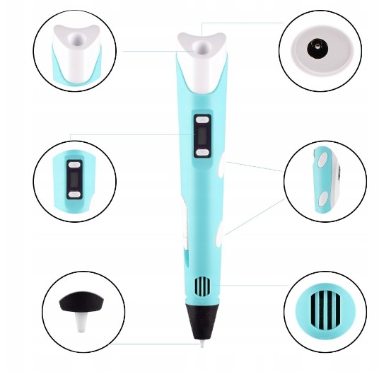 DŁUGOPIS 3D DRUKARKA 3D PEN dla dzieci + 310m WKŁADY MATA SZABLONY ZESTAW