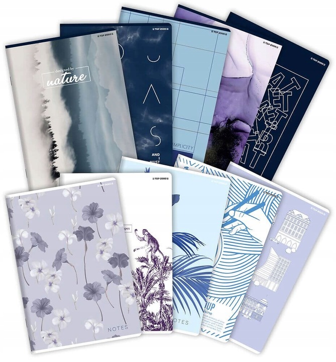 10X ZESZYT TOP 2000 A5 60 KARTEK, KRATKA +MARGINES