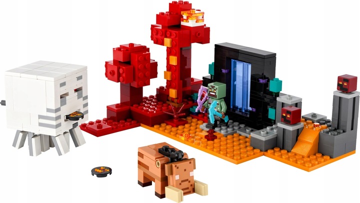 LEGO 21255 KLOCKI MAINCRAFT - ZASADZKA PORTAL NETHERU HOGLIN + TORBA LEGO
