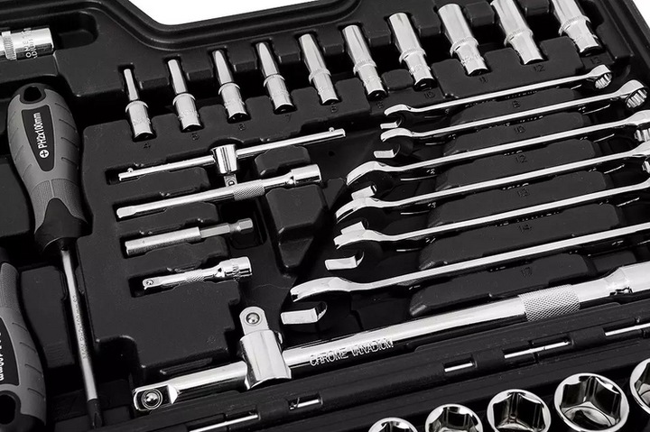 ZESTAW NARZĘDZI M4K GARAGE NEO TOOLS 90 el. WALIZKA KLUCZE NASADOWE 10-100