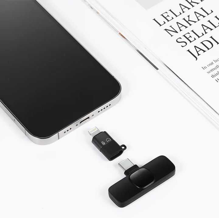 2x Mikrofon krawatowy bezprzewodowy USB-C ANDROID IOS