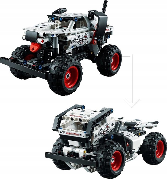 KLOCKI LEGO TECHNIC 42150 MONSTER JAM MUTT DALMATIAN 2W1 AUTA SPORT + TORBA