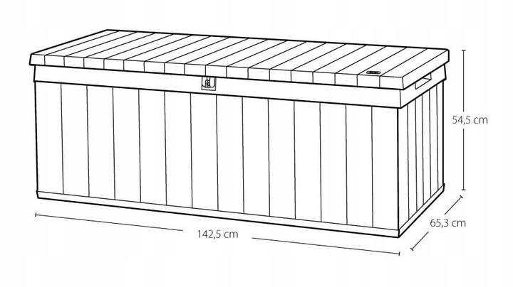 Skrzynia balkonowa ogrodowa DARWIN BOX pojemna 380L Brąz na balkon