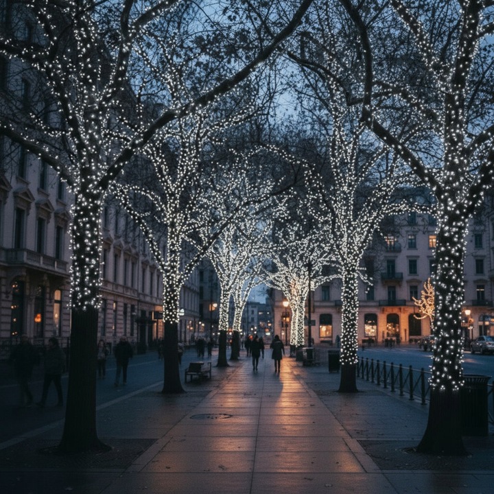 LAMPKI CHOINKOWE BIAŁY Z EFEKTEM ZIMNYM 500 LED 35M ZEW. DOMOWE 8 funkcji