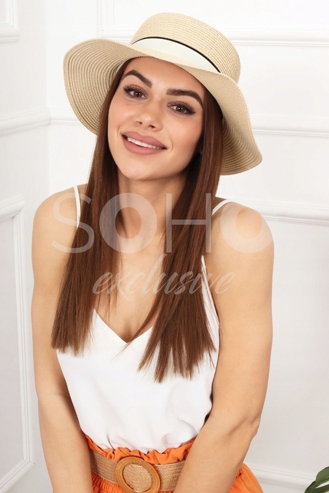 KAPELUSZ SŁOMKOWY LETNI PLAŻOWY MODNY KOBIECY DAMSKI KOBIECY KOLORY 2370