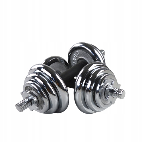 Hantle żeliwne 2x10kg WALIZKA regulowane chromowane zestaw talerze gryfy