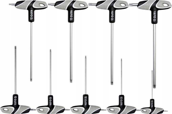 YATO KLUCZE TRZPIENIOWE Z RĘKOJEŚCIĄ ZESTAW KOMPLET KLUCZY TORX T10-T50 9el