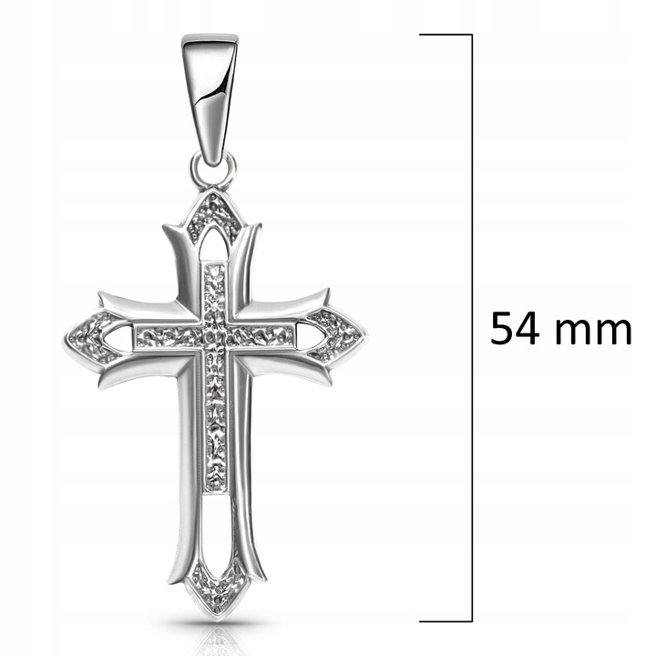 Krzyżyk srebrny męski duży zawieszka srebro 925 solidny bez