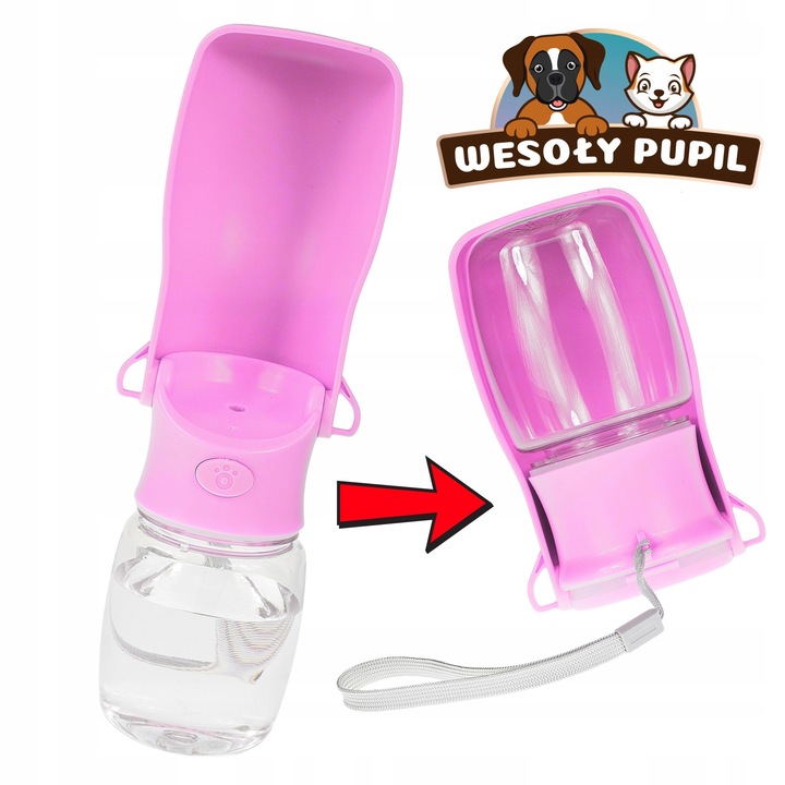 BIDON dla Psa na wodę z miską SKŁADANY 2w1 turystyczna BUTELKA na lato