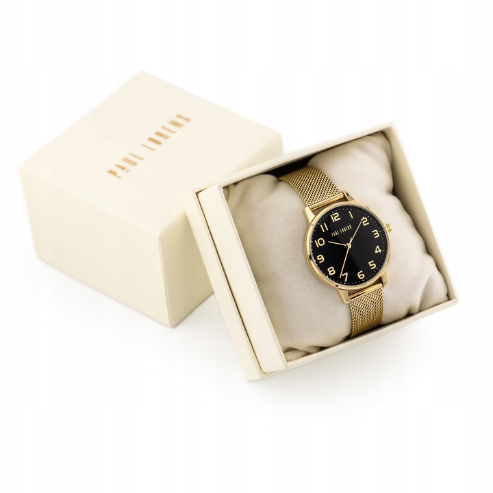 ZEGAREK DAMSKI PAUL LORENS ARTENA złoty cyfry czytelny +BOX +GRAWER