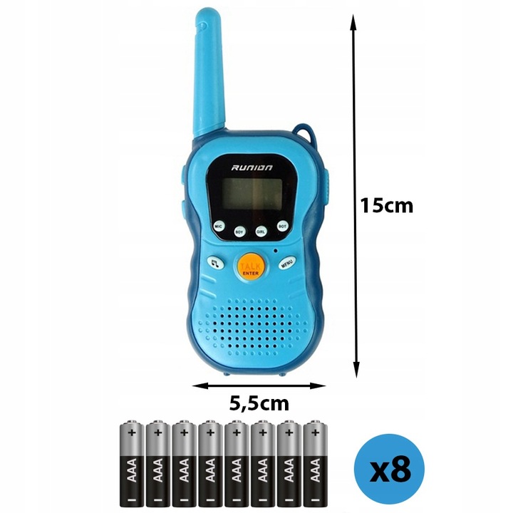 WALKIE TALKIE KRÓTKOFALÓWKI dla dzieci DUŻY ZASIĘG 3km LCD ZESTAW Łoki Toki
