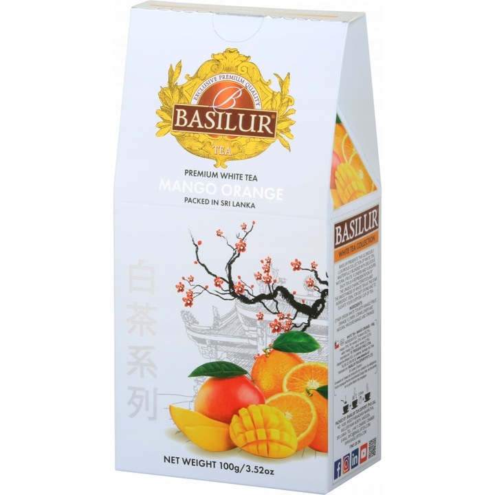 Basilur MANGO ORANGE biała herbata liściasta POMARAŃCZA - 100g
