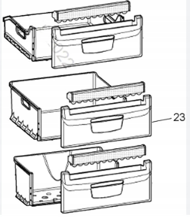Front pokrywa kosz szuflady środkowej szuflada lodówka Indesit 430X240 mm