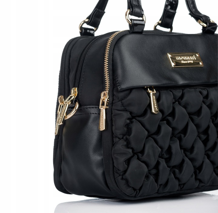 TOREBKA LISTONOSZKA MONNARI PIKOWANA SPORTOWA POJEMNA 3 KOMOROWA Czarny