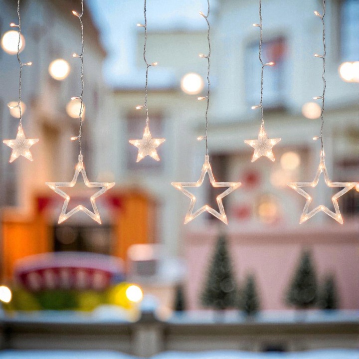 Kurtyna świetlna Lampki 2M gwiazdki 130LED światełka w okno oświetlenie