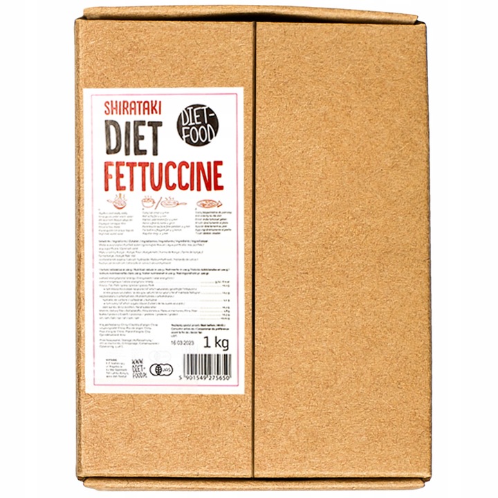 Makaron Konjac - Fettuccine 1000 g diet bezglutenowy KETO bio 1 kg CHEAT