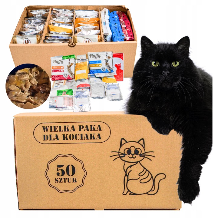 Karma mokra dla kota Saszetka Mix Smaków Wielka Paka Dla Kociaka 50 szt.