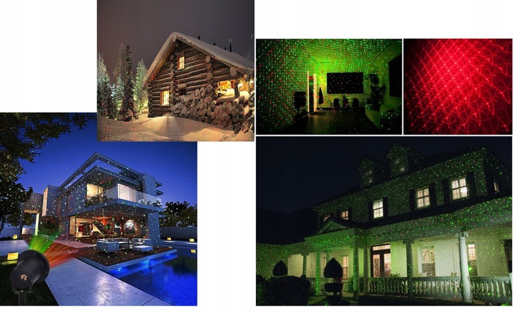 PROJEKTOR LASEROWY ŚWIĄTECZNY LASER RG LAMPKI KOLORY 8w1 STAR SHOWE PREZENT