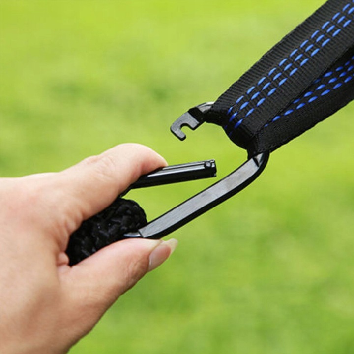 PASY DO MOCOWANIA HAMAKA, 2 SZTUKI, PASY Z 2 KARABIŃCZYKAMI, NA KEMPING