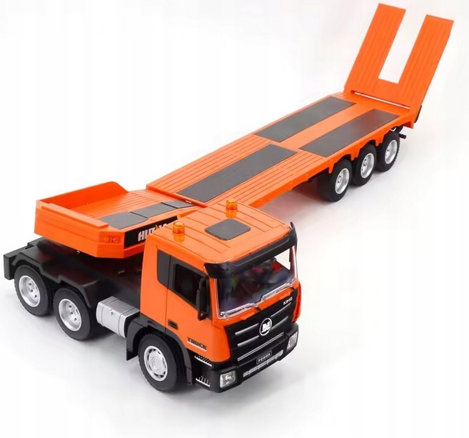 OGROMNA CIĘŻARÓWKA Z PRZYCZEPĄ SAMOCHÓD LAWETA KOPARKA RC 2x PILOT 1319