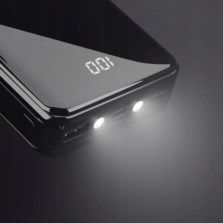 POWERBANK 20000 mAh 2,1A LATARKA LED V ZABEZPIECZENIE przed uszkodzeniem