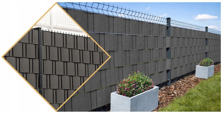 TAŚMA OGRODZENIOWA 19cmX48m + 38 KLIPSY +UV OSŁONA NA OGRODZENIE PŁOT PANEL