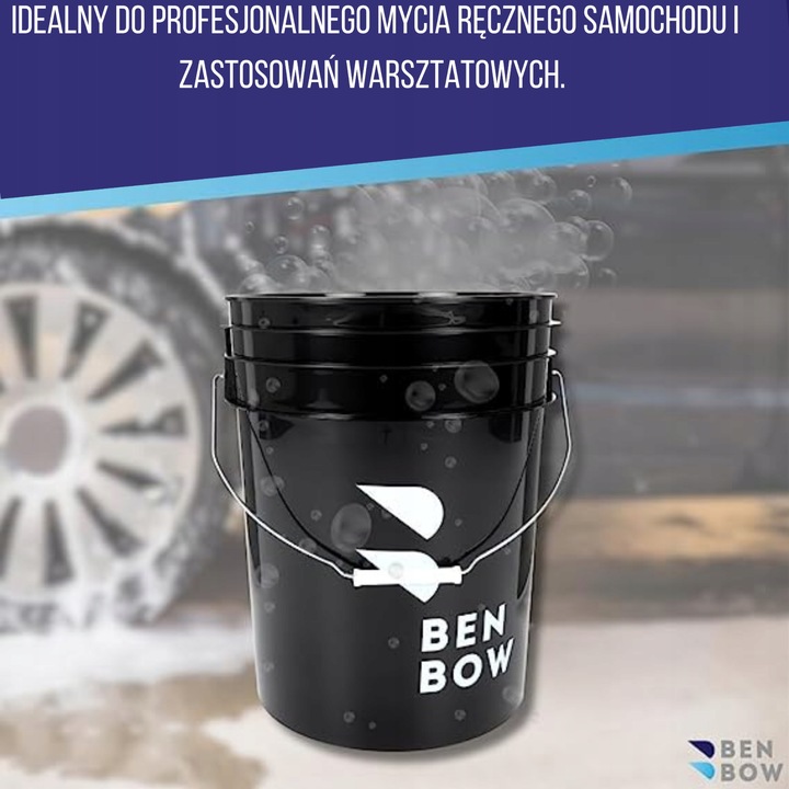 Wiadro CZARNE do mycia z separatorem WASH RINSE