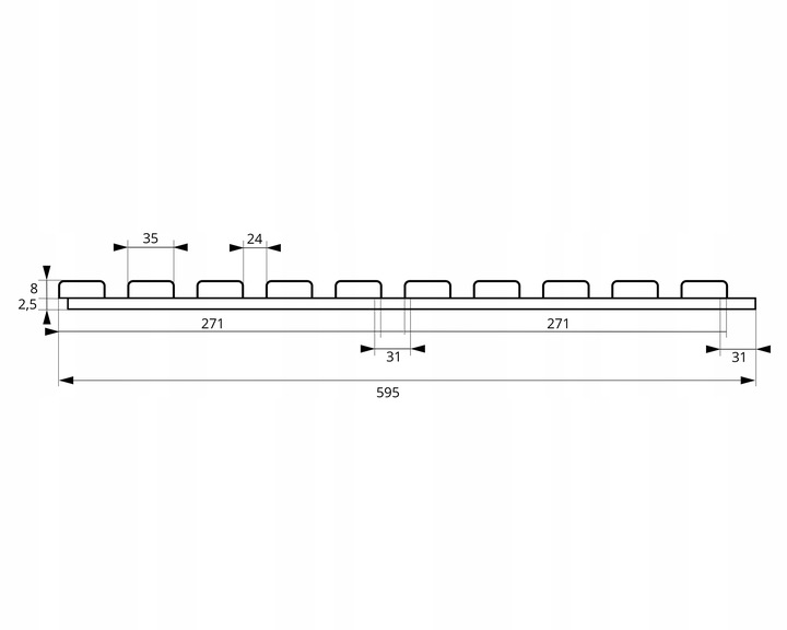 Lamele na białej płycie HDF - zestaw 59,5 cm x 275 cm - DĄB Miodowy i inne