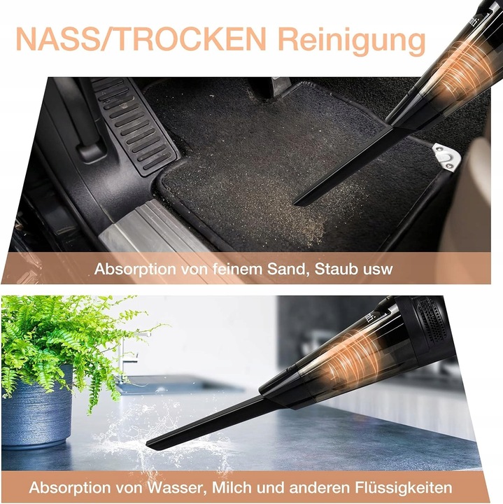 MAŁY ODKURZACZ RĘCZNY AKUMULATOROWY BEZPRZEWODOWY OŚWIETLENIE LED