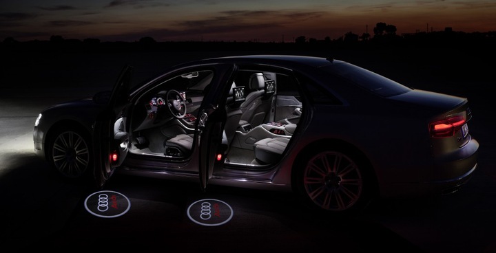 LOGO LED LAMPKI DRZWI AUDI Q3 Q5 Q7 A3 A4 A6 A8