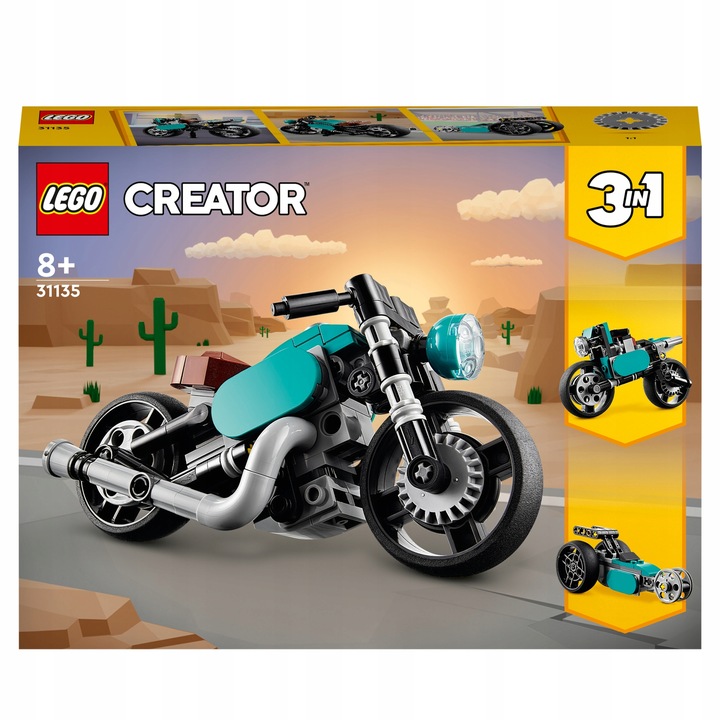 LEGO Creator 3w1 Motocykl vintage Rower Dragster 31135