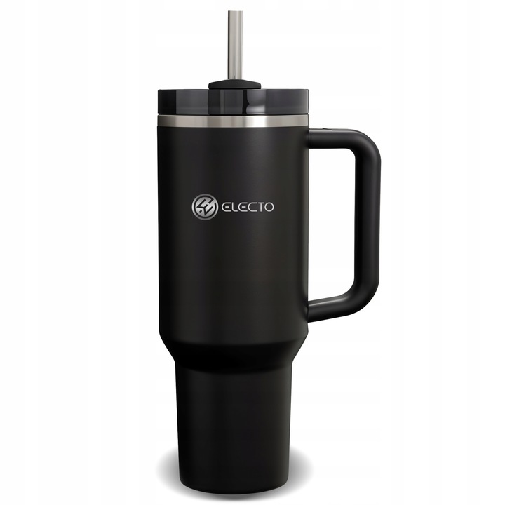 KUBEK TERMICZNY ZE SŁOMKĄ TERMOS Z UCHWYTEM NA HERBATĘ KAWĘ SZCZELNY 1200ML