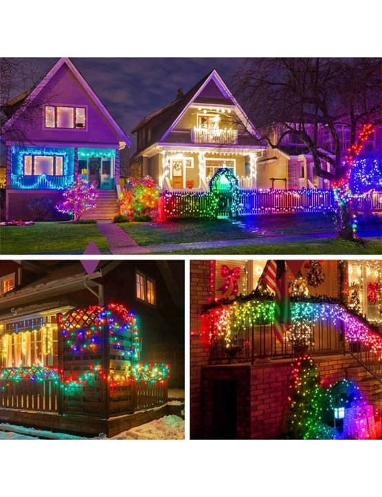 MOCNE LAMPKI CHOINKOWE 500 LED MULTI ZEWNĘTRZNE WEWNĘTRZNE PROGRAMATOR