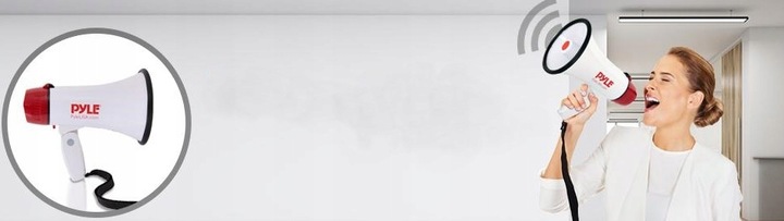 MEGAFON PYLE TYPU HORN PRZENOŚNY FUNKCJA SYRENY MOCNY BARDZO GŁOŚNY 108dB !