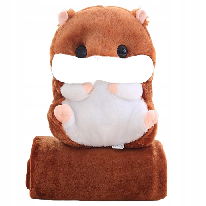 CHOMIK PLUSZOWY PRZYTULANKA PLUSZAK MIŚ PODUSZKA Z KOCEM MASKOTKA DUŻY 40CM