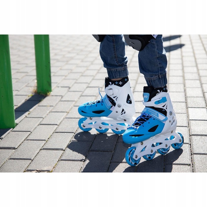 REGULOWANE ŁYŻWOROLKI WROTKI ŁYŻWY DLA DZIECI 4W1 ENERO 30-33 NIEBIESKIE