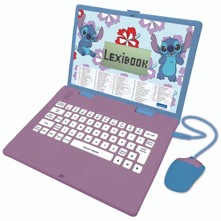 Dwujęzyczny laptop edukacyjny Lexibook Stitch pol/ang komputerek dla dzieci