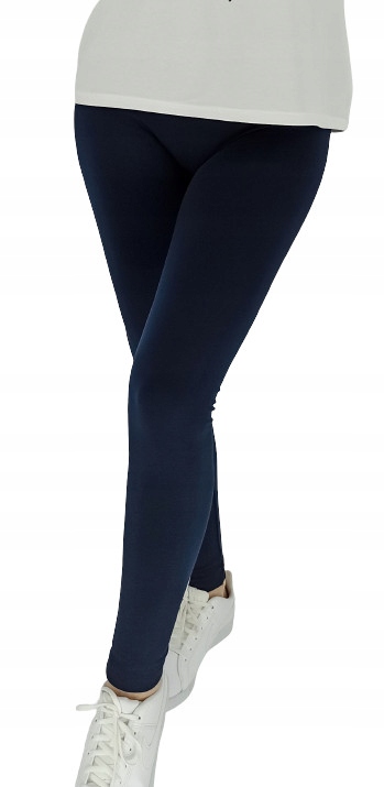 LEGINSY damskie GRANATOWY OCIEPLANE BEZSZWOWE