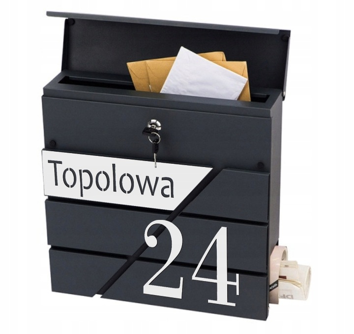 SKRZYNKA NA LISTY Z NUMEREM DOMU ADRESEM DUŻA XXL TABLICZKA NUMER