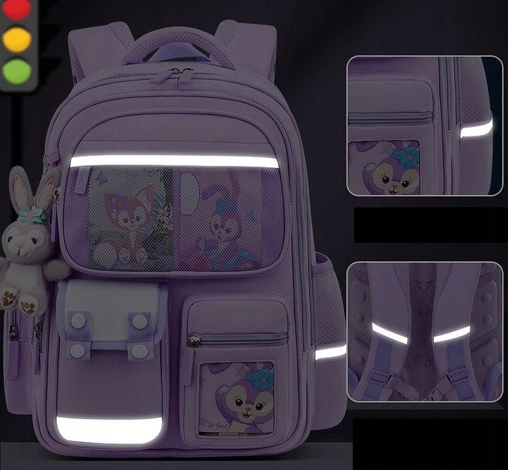 PLECAK SZKOLNY TORNISTER + PIÓRNIK KRÓLIK ZAJĄC odblaski WIELOKOMOROWY 3D